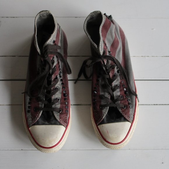 Converse All-Star Hi-Top USA Faded Flag Studded Sneaker, Size 6 - Picture 1 of 6